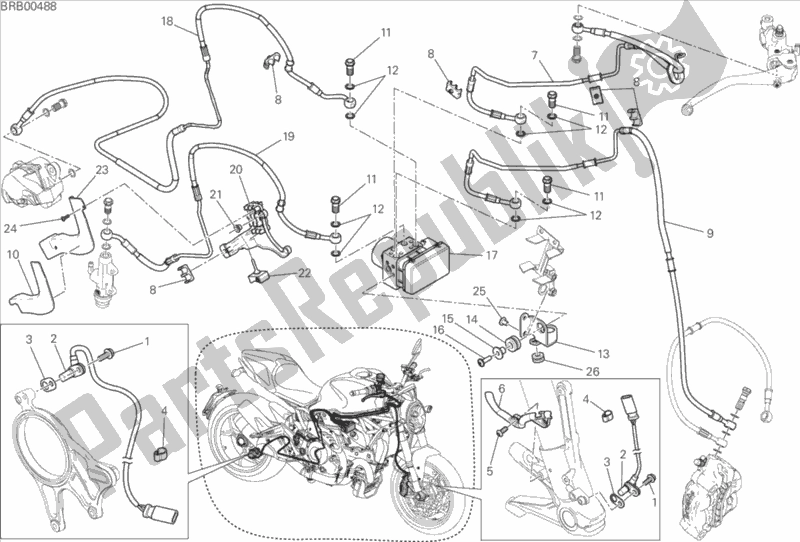 Wszystkie części do Uk? Ad Przeciwblokuj? Cy (abs) Ducati Monster 1200 S USA 2015